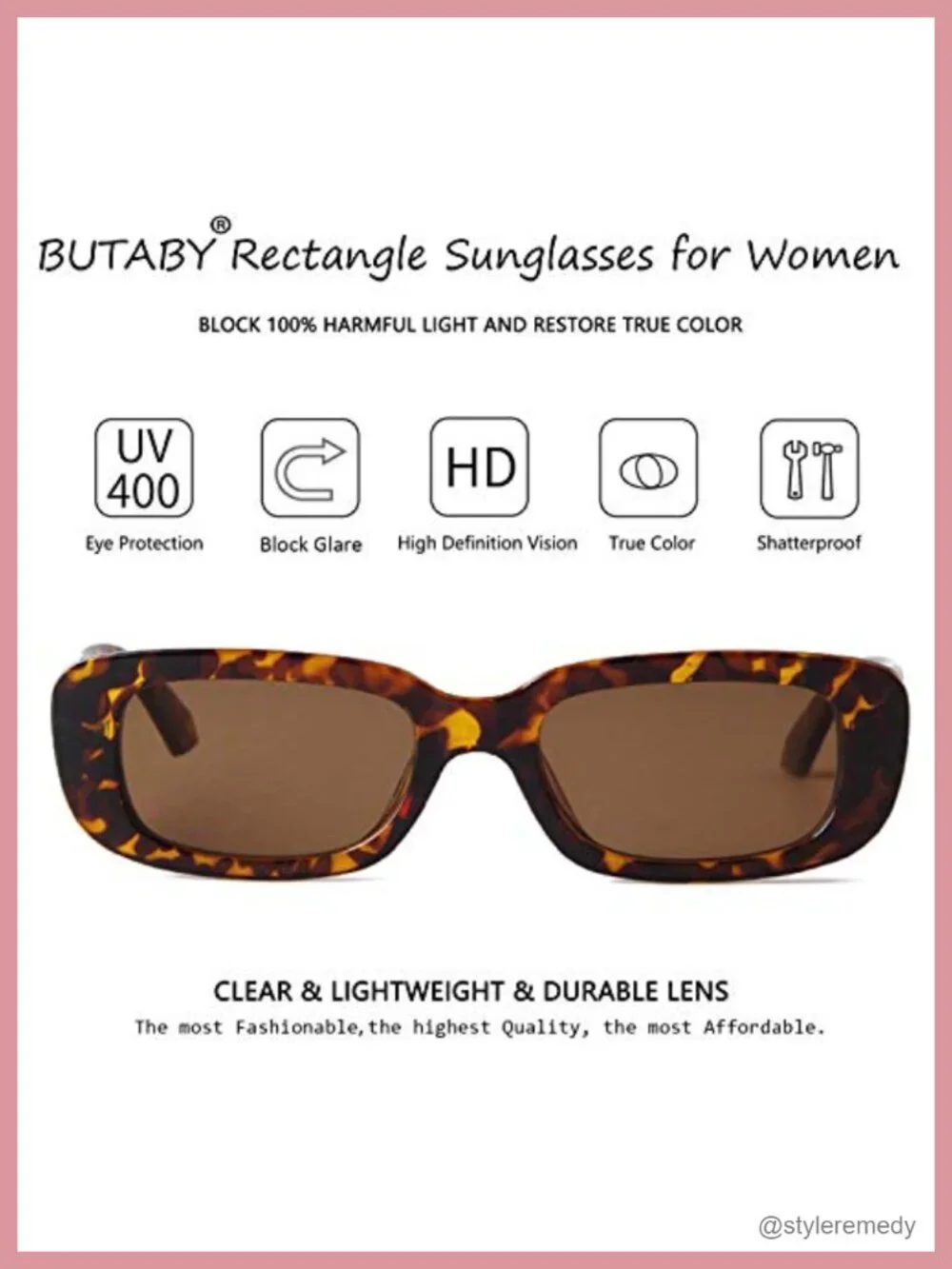 Rectangular Retro Driving Sunglasses with UV400 Protection